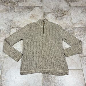 Eddie Bauer Sweater Mens Heathered 1/4 Zip Thick Cotton Long Sleeve Japan